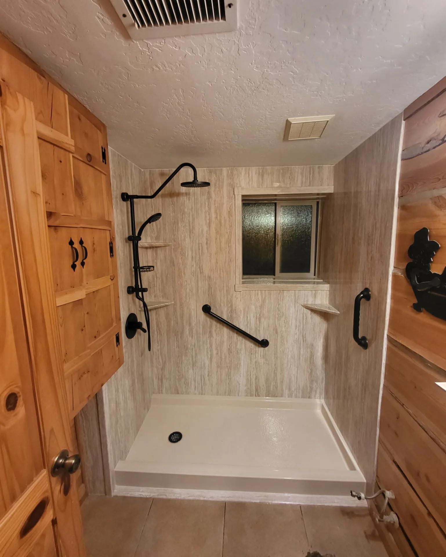 Rustic Travertine & Matte Black